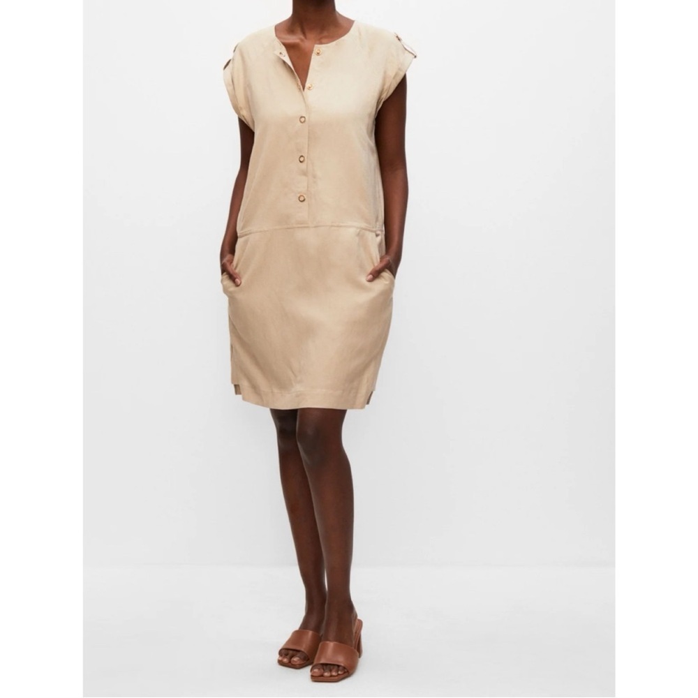 Melanie Lyne Button Front Linen Dress, size 8